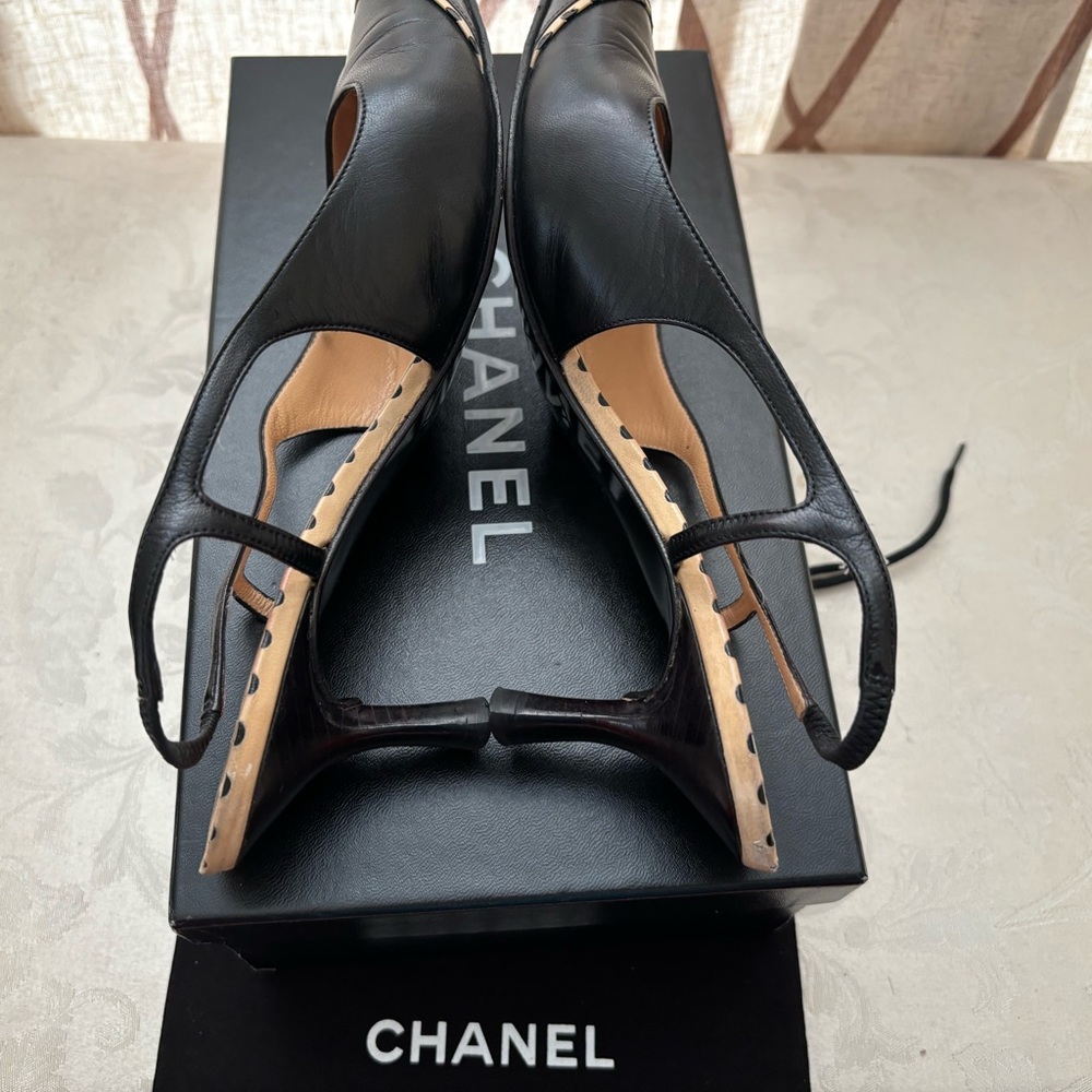 🆕 Chanel cc stitching Slingback, in Box - Picture 4 of 9